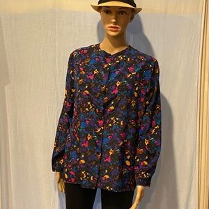 Beautiful Andre Sauvage Multi Color Blouse Size 10